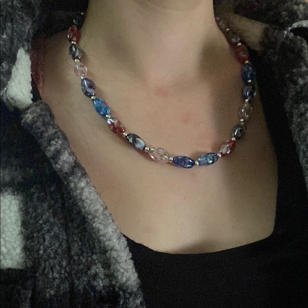 Elegant Multicolor Beaded Glass Necklace